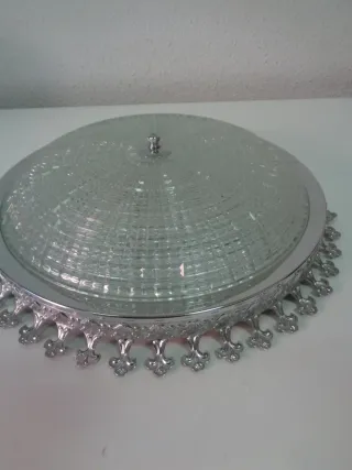 Lámpara Techo Vintage Cristal Metal