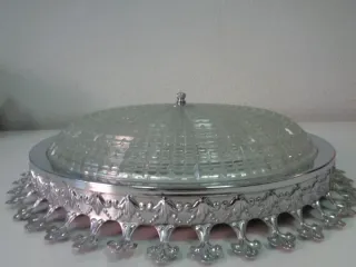 Lámpara Techo Vintage Cristal Metal