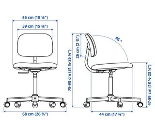 Silla giratoria Ikea gris tela