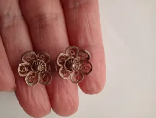 Pendientes Filigrana Flor Plata