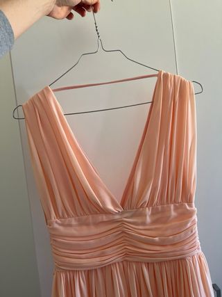 Abito lungo elegante arancione/rosa