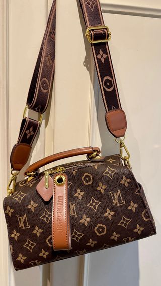 Bolso Vintage Logo Marrón Beige