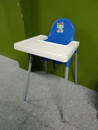 Trona infantil Antilop IKEA Azul con bandeja