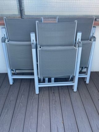 Tumbonas de terraza grises (3 unidades)