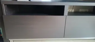 Mueble TV Besta Ikea Madera Metal Negro