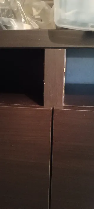 Mueble TV Besta Ikea Madera Metal Negro