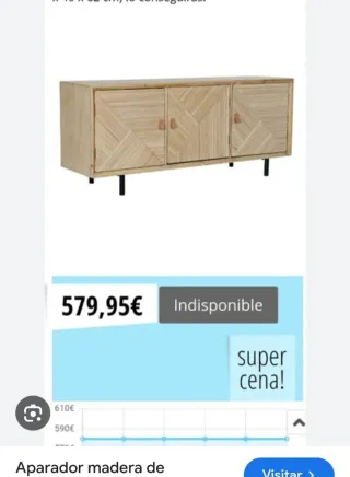 Aparador Mueble TV Madera Natural Nuevo