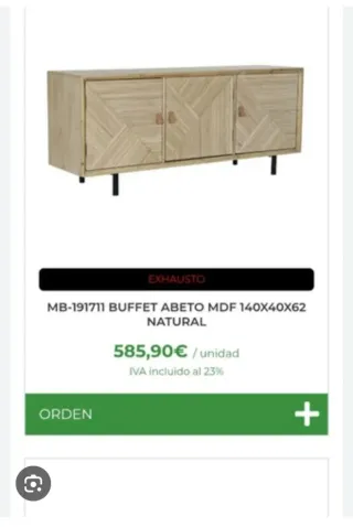 Aparador Mueble TV Madera Natural Nuevo