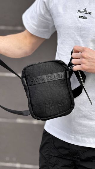 Bolso messenger de Stone Island - negro