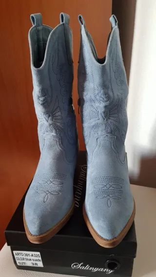 Botines Campero Azul Claro Salinyang Talla 38