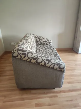 Sofá de 2 plazas beige y marrón