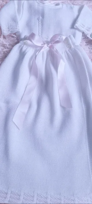 Conjunto bautizo bebé blanco