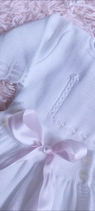 Conjunto bautizo bebé blanco