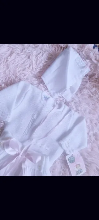 Conjunto bautizo bebé blanco