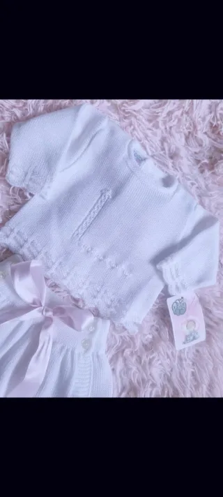 Conjunto bautizo bebé blanco