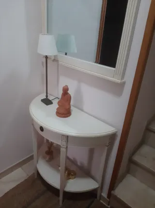 Consola de entrada madera y cristal