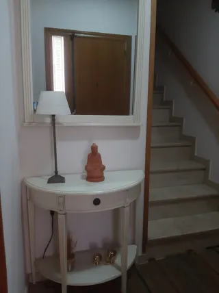 Consola de entrada madera y cristal