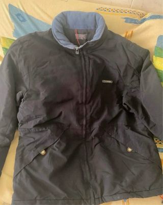 Cazadora polar hombre negra y azul