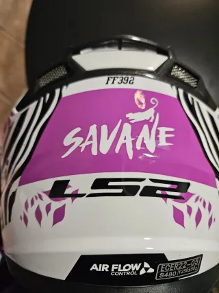 Casco Moto Junior LS2 FF392 Blanco y Rosa