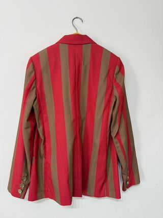 Blazer Manila Grace righe corallo e beige