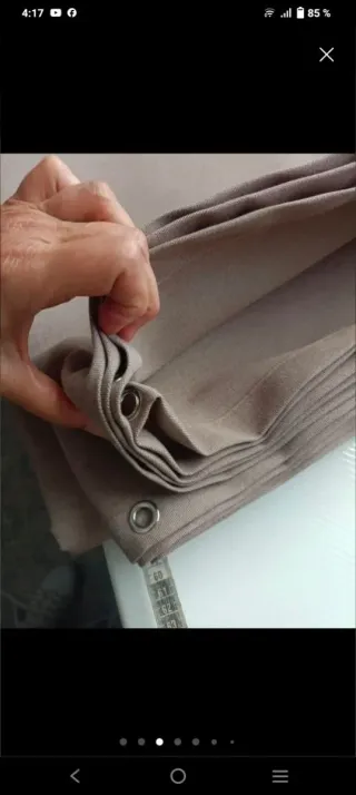 Lona de toldo con anillas