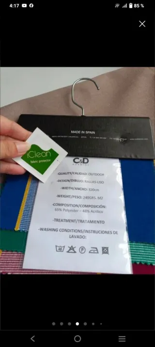 Lona de toldo con anillas