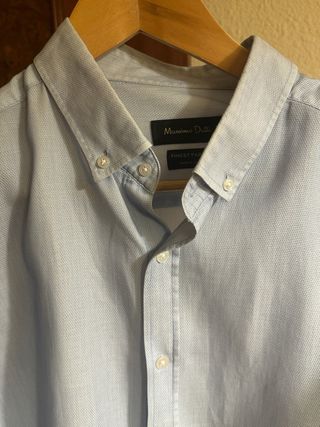 Camisa Massimo Dutti Hombre Azul Claro