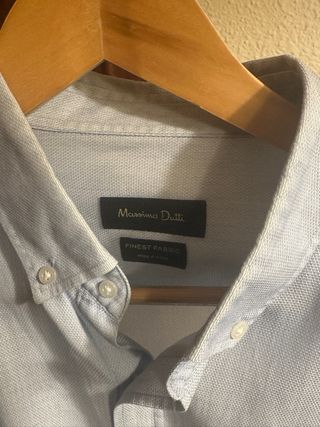 Camisa Massimo Dutti Hombre Azul Claro