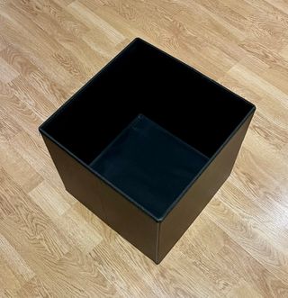 Puff baúl piel sintética marrón