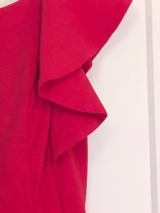 Mono fiesta rojo con volante