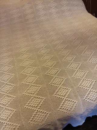 Copriletto uncinetto fatto a mano