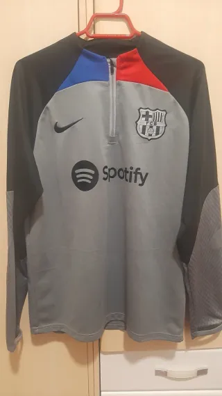 Sudadera FC Barcelona Nike Gris Negra