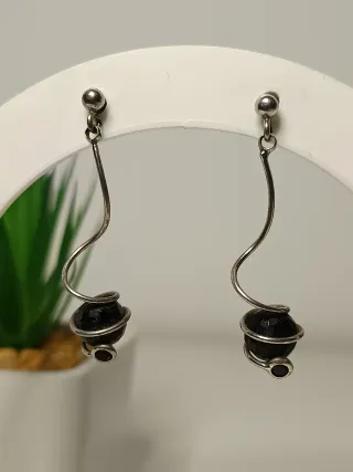Pendientes Plata Ley y Ónix