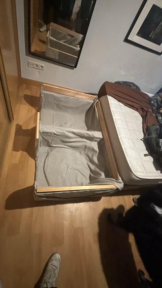Cama para perros 2 plazas beige de lino irrompible