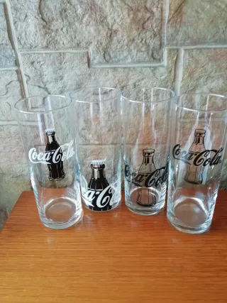 Set 4 Vasos Coca-Cola Botella