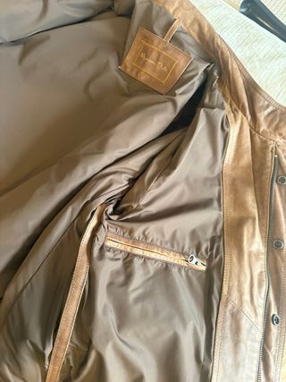 Chaqueta de piel hombre marrón