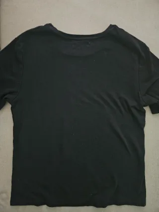 T-shirt preta algodão