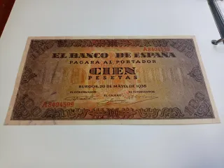 Billete 100 Pesetas Banco de España 1938
