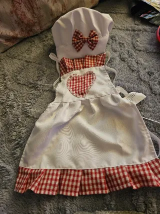 Disfraz Cocinera Bebé Gorro Delantal Corazón