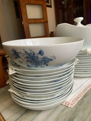 Vajilla Bidasoa Flores Azules Años 60