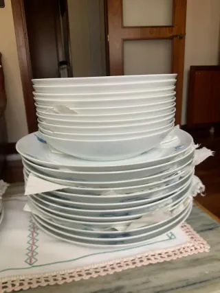 Vajilla Bidasoa Flores Azules Años 60