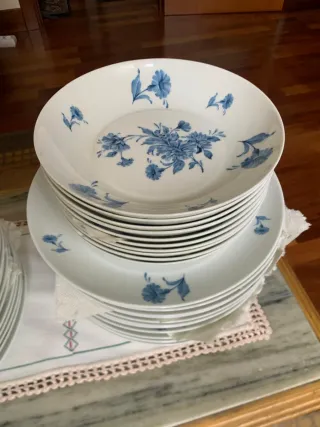 Vajilla Bidasoa Flores Azules Años 60