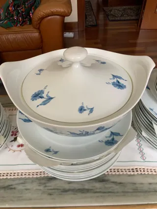 Vajilla Bidasoa Flores Azules Años 60