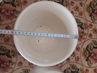 2 Maceteros Cerámica Azul y Blanco