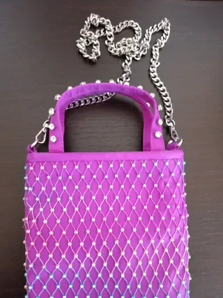 Bolso fiesta morado Zara