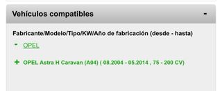 Piloto derecho Opel Astra H