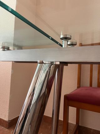 Mesa Comedor Cristal Extensible + Sillas (opción)