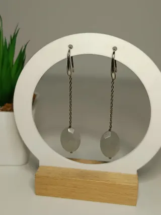 Pendientes Plata Ley Cristal Facetado