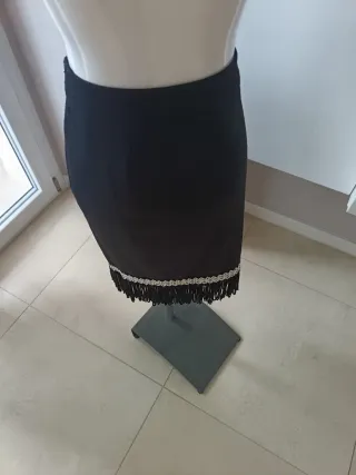 Gonna nera lunga fatta a mano Made in Italy