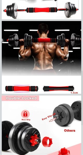 Mancuernas barra Ajustable a 20kg Pesas versatil